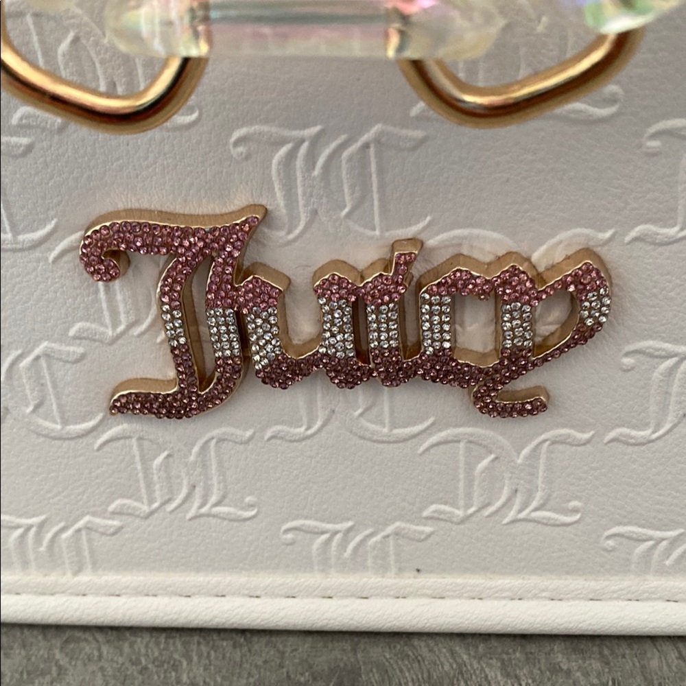 Juicy Couture White Embossed Tote with Gold Accents - Picture 9 of 9